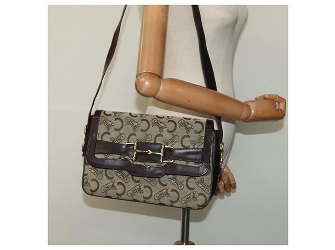 Céline Borsa a spalla Celine C Sulky in tela beige Auth EC1017 - vista 23