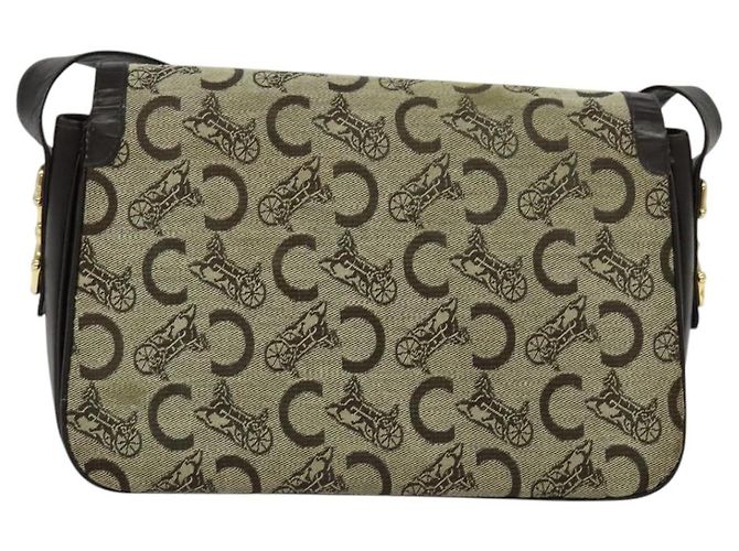 Céline Borsa a spalla Celine C Sulky in tela beige Auth EC1017 - vista 3