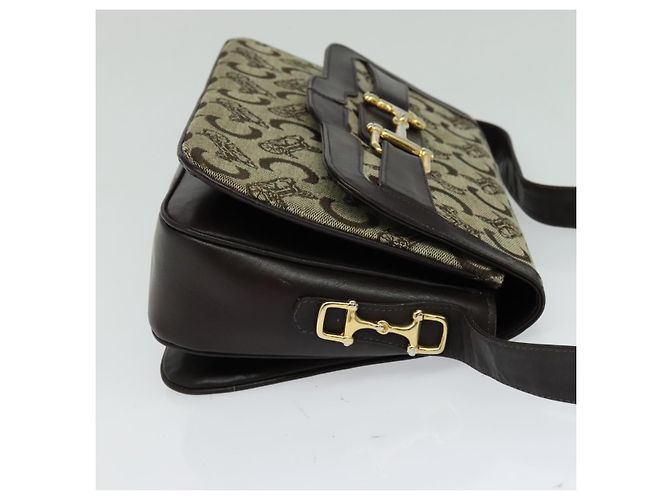 Céline Borsa a spalla Celine C Sulky in tela beige Auth EC1017 - vista 5