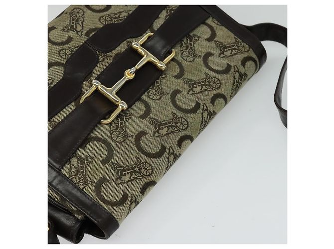 Céline Borsa a spalla Celine C Sulky in tela beige Auth EC1017 - vista 6