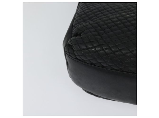 BALLY Bolsa de mão acolchoada de couro preta Auth BA969 Preto - vista 12