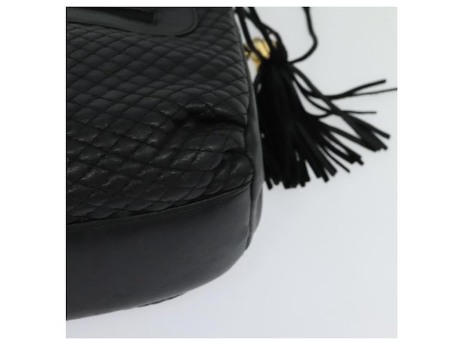 BALLY Bolsa de mão acolchoada de couro preta Auth BA969 Preto - vista 13