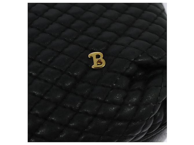 BALLY Bolsa de mão acolchoada de couro preta Auth BA969 Preto - vista 14