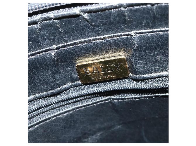 BALLY Bolsa de mão acolchoada de couro preta Auth BA969 Preto - vista 16
