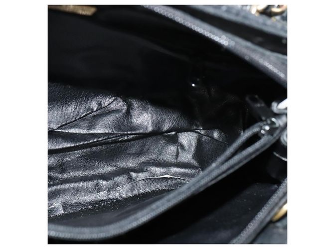 BALLY Bolsa de mão acolchoada de couro preta Auth BA969 Preto - vista 18