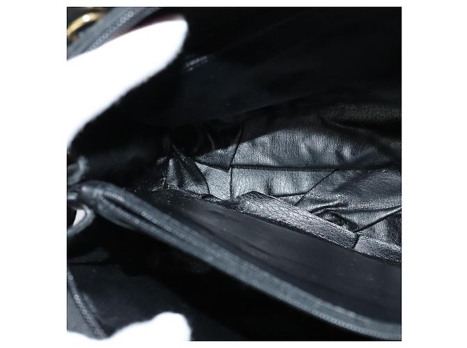 BALLY Bolsa de mão acolchoada de couro preta Auth BA969 Preto - vista 19