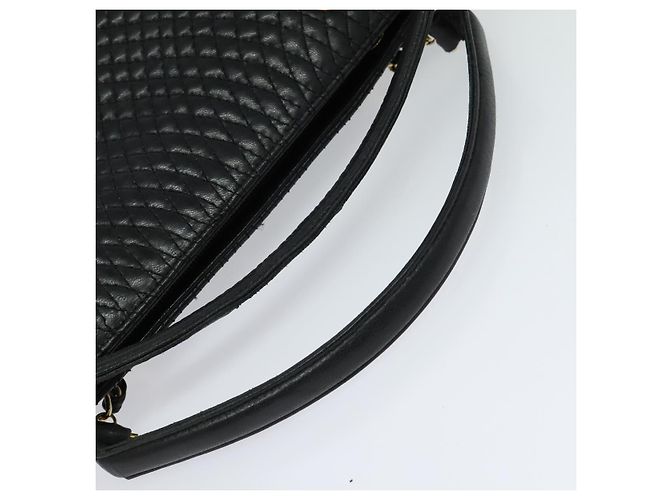BALLY Bolsa de mão acolchoada de couro preta Auth BA969 Preto - vista 7