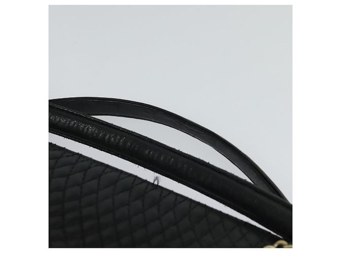 BALLY Bolsa de mão acolchoada de couro preta Auth BA969 Preto - vista 8