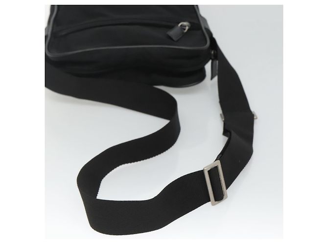 Borsa a spalla PRADA in nylon nero Auth 106796 - vista 7