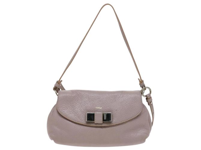 Chloé Borsa a spalla in pelle beige Chloe Lily Auth bs23861 - vista 2