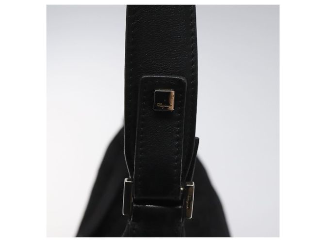 Borsa a mano in tela nera Salvatore Ferragamo Auth bs23793 Nero - vista 14