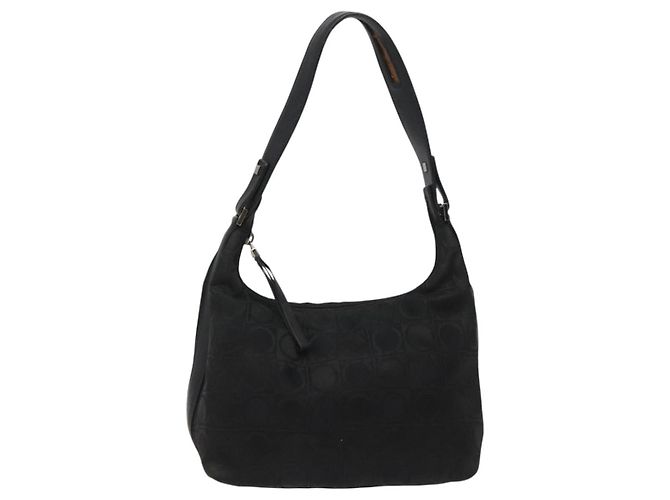 Borsa a mano in tela nera Salvatore Ferragamo Auth bs23793 Nero - vista 2