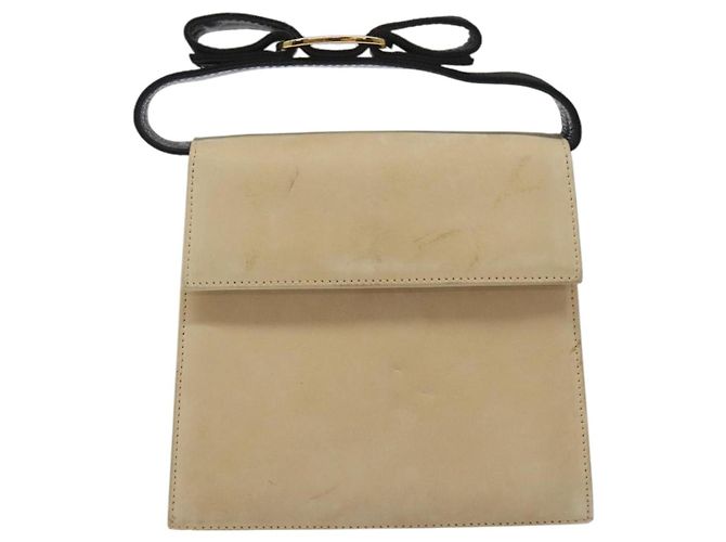 Borsa a mano Salvatore Ferragamo in suede beige oro Auth hk2342 D'oro - vista 2
