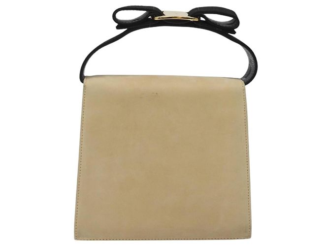 Borsa a mano Salvatore Ferragamo in suede beige oro Auth hk2342 D'oro - vista 3