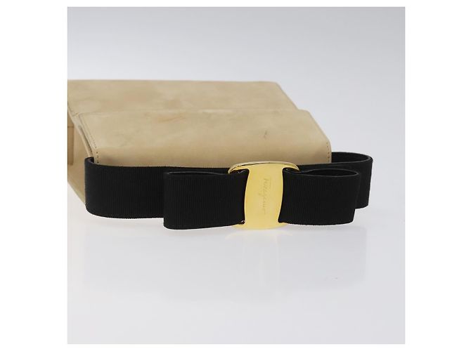 Borsa a mano Salvatore Ferragamo in suede beige oro Auth hk2342 D'oro - vista 7