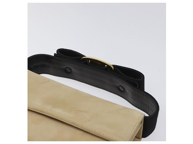 Borsa a mano Salvatore Ferragamo in suede beige oro Auth hk2342 D'oro - vista 8