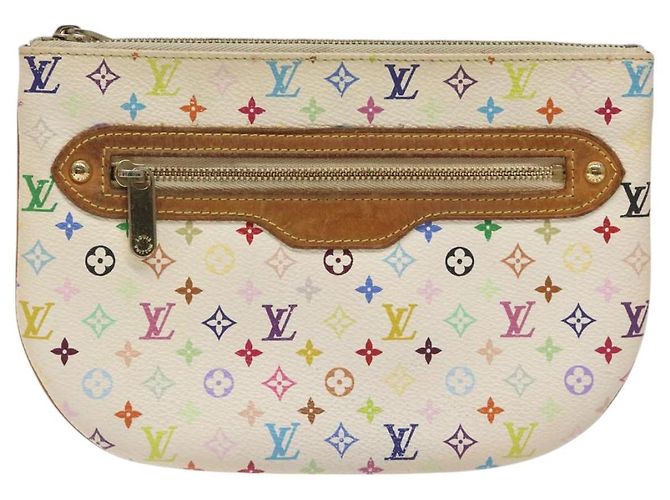 LOUIS VUITTON Monogram Multicolor Pochette GM Pouch White M60027 LV Auth hk2317 - view 13