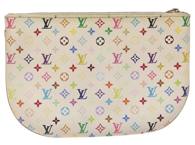 LOUIS VUITTON Monogram Multicolor Pochette GM Pouch White M60027 LV Auth hk2317 - view 2