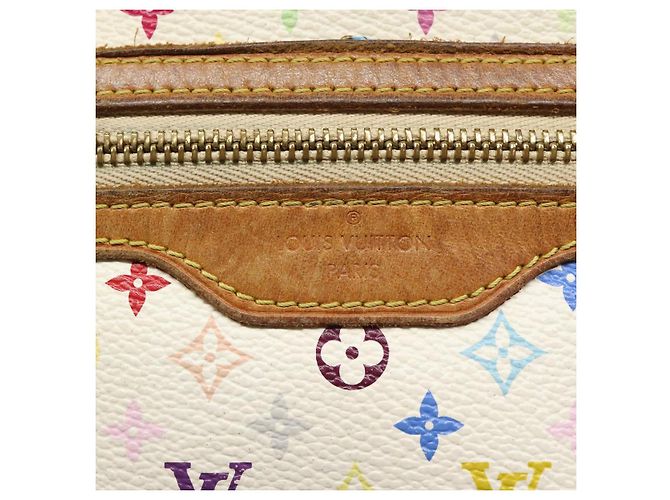 LOUIS VUITTON Monogram Multicolor Pochette GM Pouch White M60027 LV Auth hk2317 - view 8
