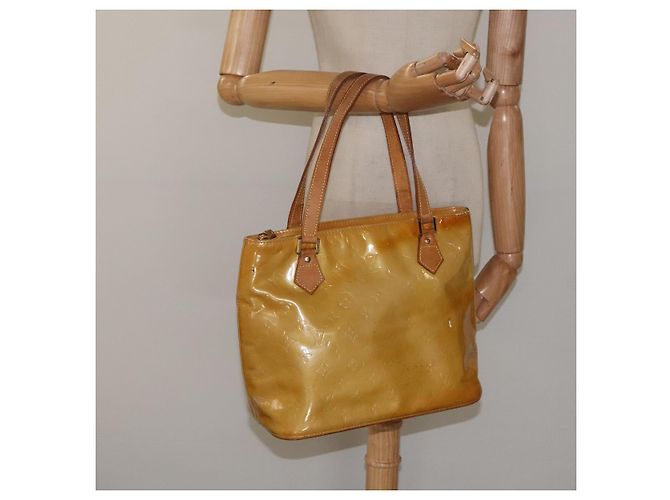 LOUIS VUITTON Monogram Vernis Borsa a Mano Houston Beige M91004 LV Auth hk2355 - vista 24
