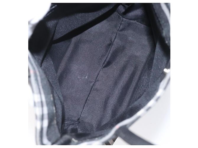 Bolso de mano de nylon negro con estampado Nova Check de BURBERRY Auth hk2393 - vista 16
