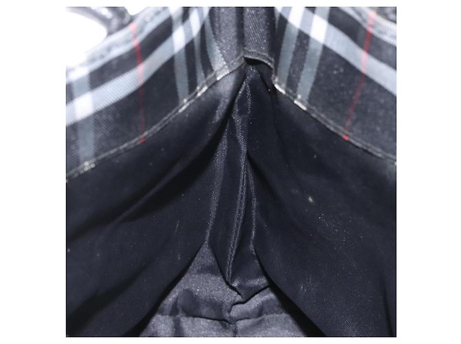 Bolso de mano de nylon negro con estampado Nova Check de BURBERRY Auth hk2393 - vista 18