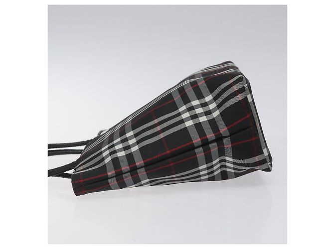 Bolso de mano de nylon negro con estampado Nova Check de BURBERRY Auth hk2393 - vista 5