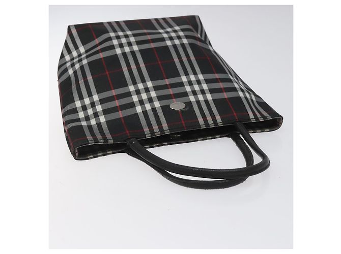Bolso de mano de nylon negro con estampado Nova Check de BURBERRY Auth hk2393 - vista 6
