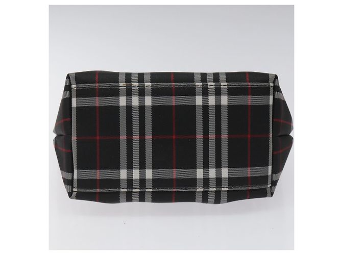 Bolso de mano de nylon negro con estampado Nova Check de BURBERRY Auth hk2393 - vista 9