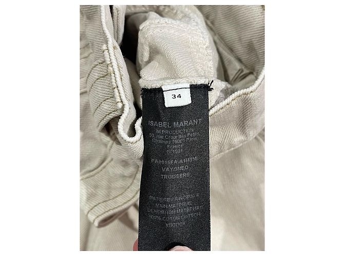 ISABEL MARANT ETOILE Jeans T.FR 34 Algodón Beige - vista 9