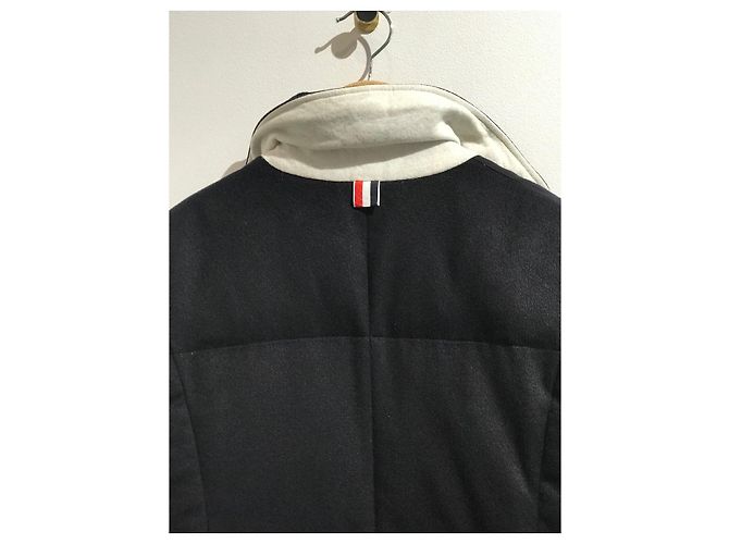 Abrigos THOM BROWNE Co T.International S Lana Negro - vista 6
