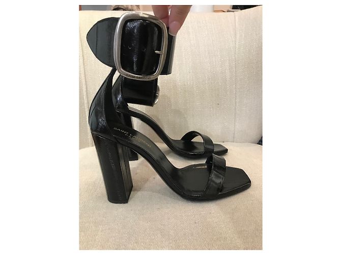Sandali SAINT LAURENT T.EU 38.5 Pelle Nero - vista 2