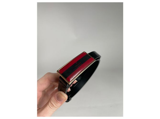 Vintage Gucci Ledergürtel schwarz - Ansicht 2