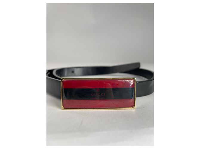 Vintage Gucci Ledergürtel schwarz - Ansicht 5