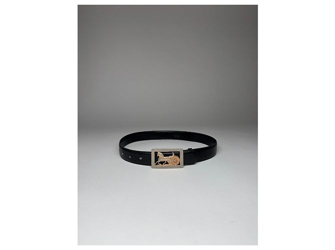 Céline Vintage Celine Paris Leder Gürtel Schwarz - Ansicht 10