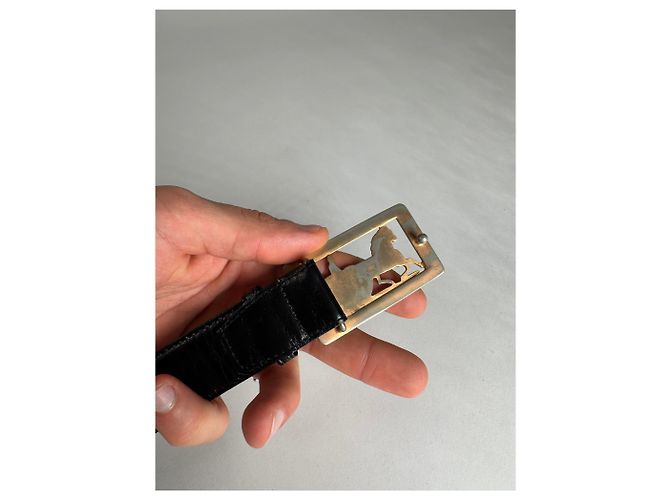 Céline Vintage Celine Paris Leder Gürtel Schwarz - Ansicht 3