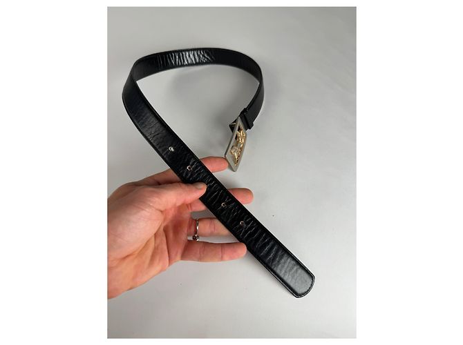 Céline Vintage Celine Paris Leder Gürtel Schwarz - Ansicht 4