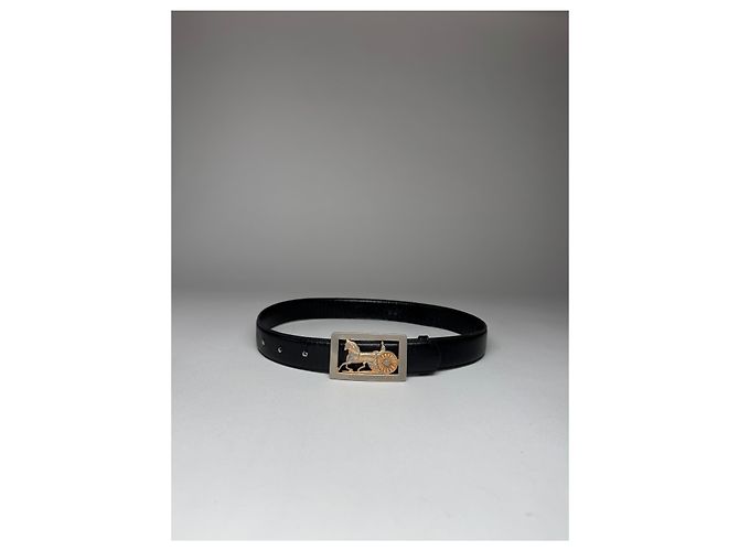 Céline Vintage Celine Paris Leder Gürtel Schwarz - Ansicht 5