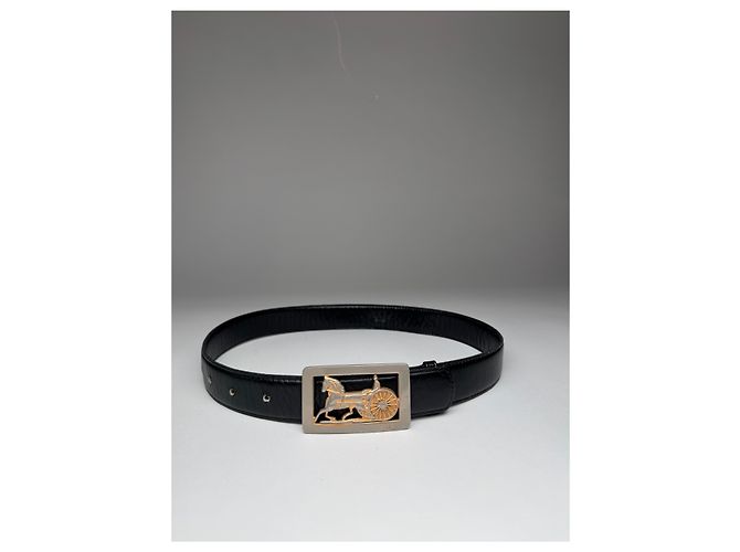 Céline Vintage Celine Paris Leder Gürtel Schwarz - Ansicht 7