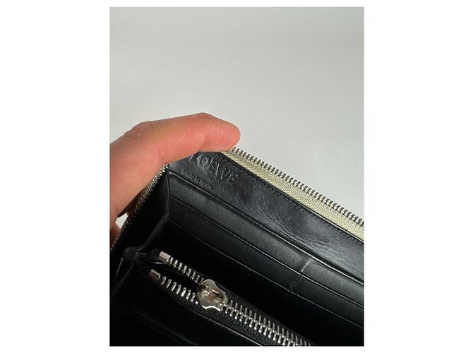 Vintage Loewe Madrid Monogram Leather Wallet grey White - view 3