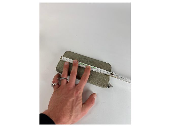 Vintage Loewe Madrid Monogram Leather Wallet grey White - view 5