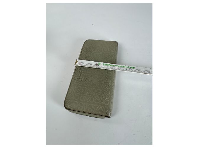 Vintage Loewe Madrid Monogram Leather Wallet grey White - view 6