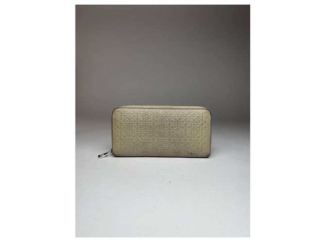 Vintage Loewe Madrid Monogram Leather Wallet grey White - view 7