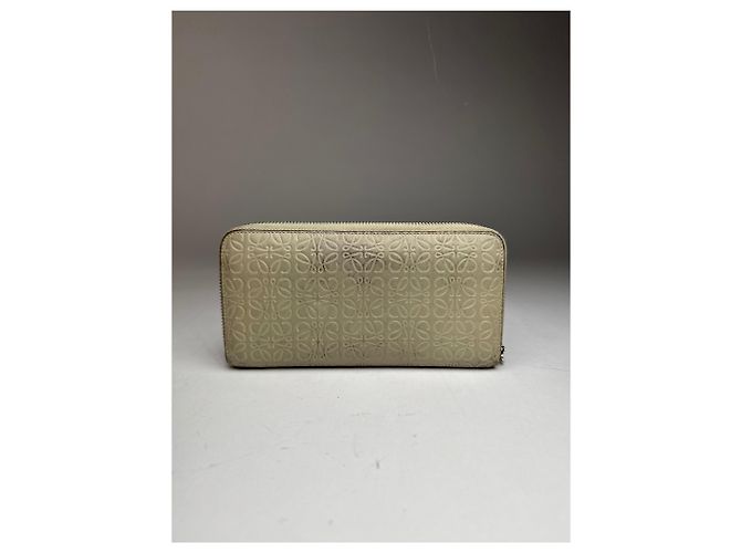 Vintage Loewe Madrid Monogram Leather Wallet grey White - view 8