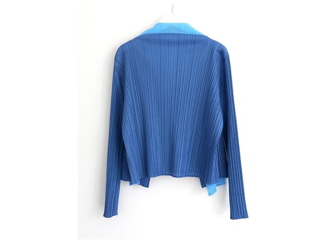 Issey Miyake Pleats Please blaue Schichtjacke - Ansicht 4