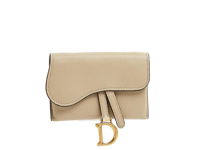 Christian Dior 2023 Saddle Mini Pochette Portafoglio in Pelle Beige con Catena o Borsa in Cintura - vista 3