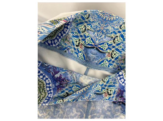 Leggings estampados Camilla de cintura alta Blanco Multicolor Amarillo Azul claro Azul oscuro - vista 13