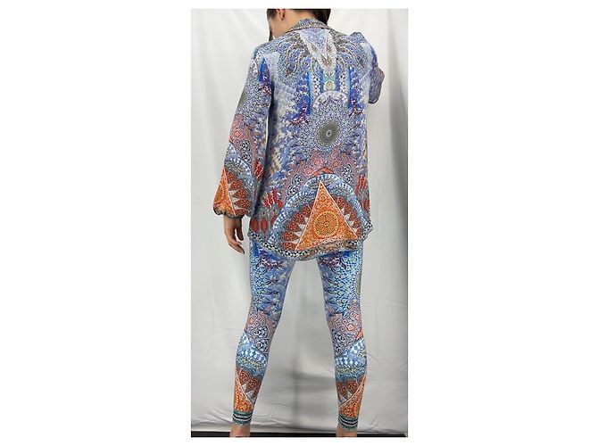 Leggings estampados Camilla de cintura alta Blanco Multicolor Amarillo Azul claro Azul oscuro - vista 5