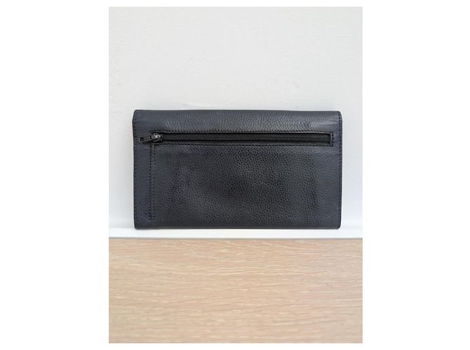 Christian Dior Geldbörse Dunkelblau Grained Leder Marineblau - Ansicht 5
