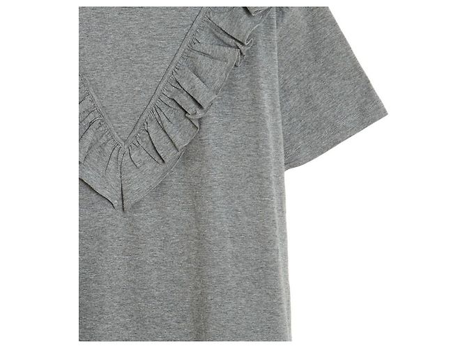 Miu Miu 2017 Graues Top FR38 Graues Jersey Rüschenshirt UK10 US8 Neu - Ansicht 2